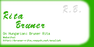 rita bruner business card